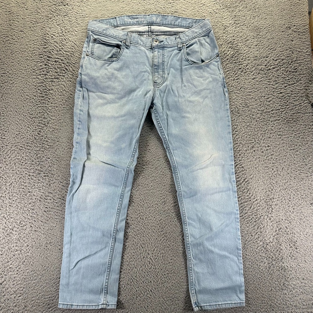 I.N.C International Concepts Jeans Mens 38x30 Blue Cotton Denim Straight Stretch